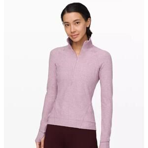 Lululemon Outrun the Elements 1/2 Zip Rulu Sweater Pink Taupe Size 6